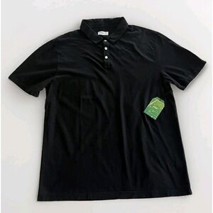 WillBo Size Large Black Stretch Cotton Short Sleeve Polo‎ Shirt New